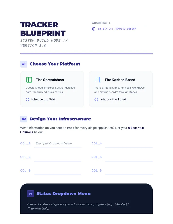 Tracker Blueprint Worksheet