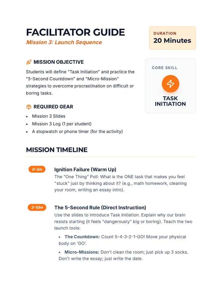 Launch Sequence Facilitator Guide