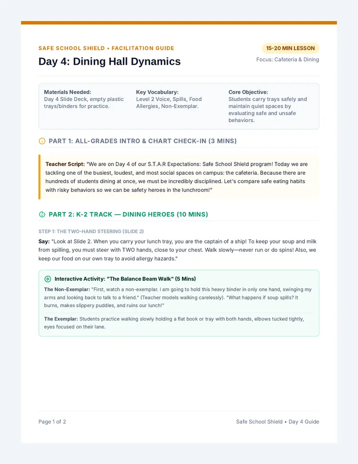 Dining Safety Script