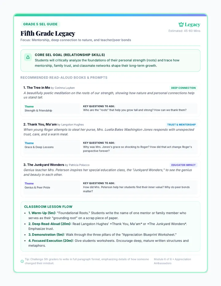 Fifth Grade Legacy Teacher Guide
