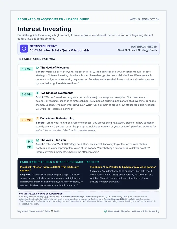 Interest Investing Facilitator Guide