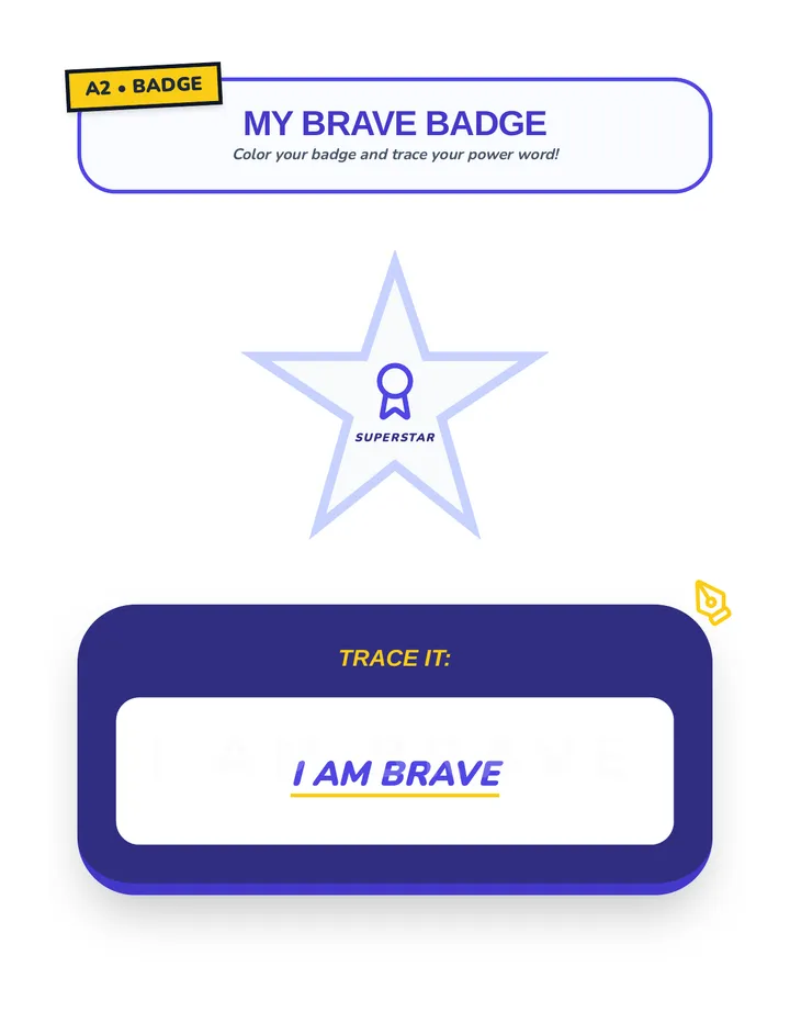 My Brave Badge Worksheet