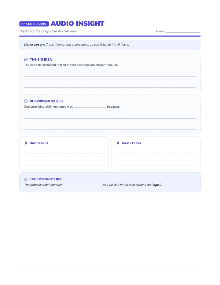 Audio Insight Worksheet