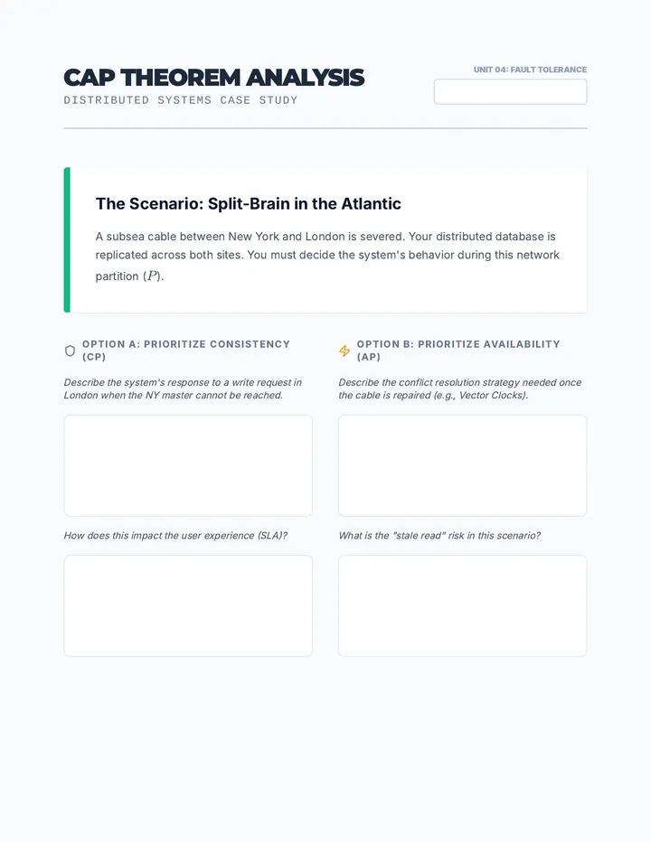 CAP Theorem Analysis Sheet