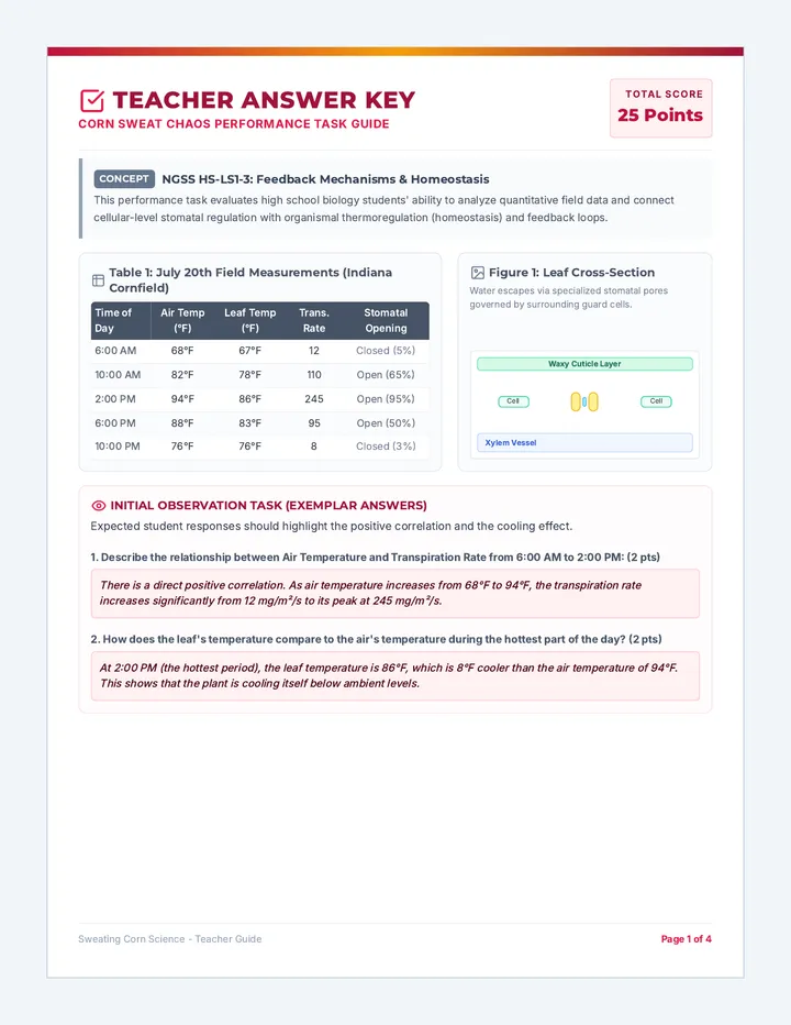 Corn Sweat Answer Key