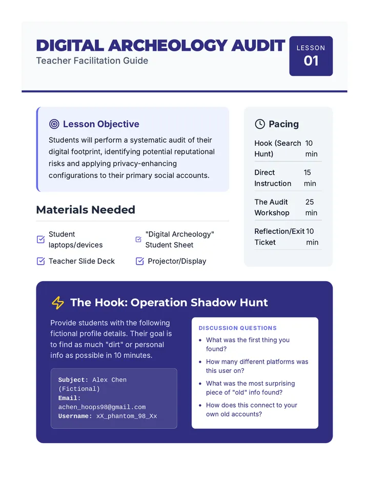 Digital Archeology Teacher Guide
