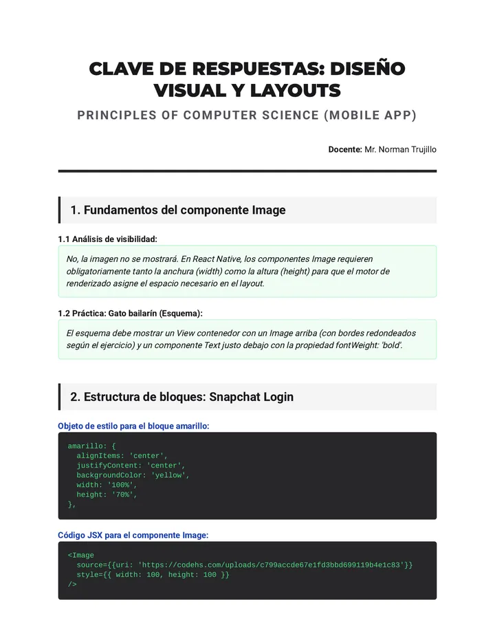 React Native Study Guide Answer Key