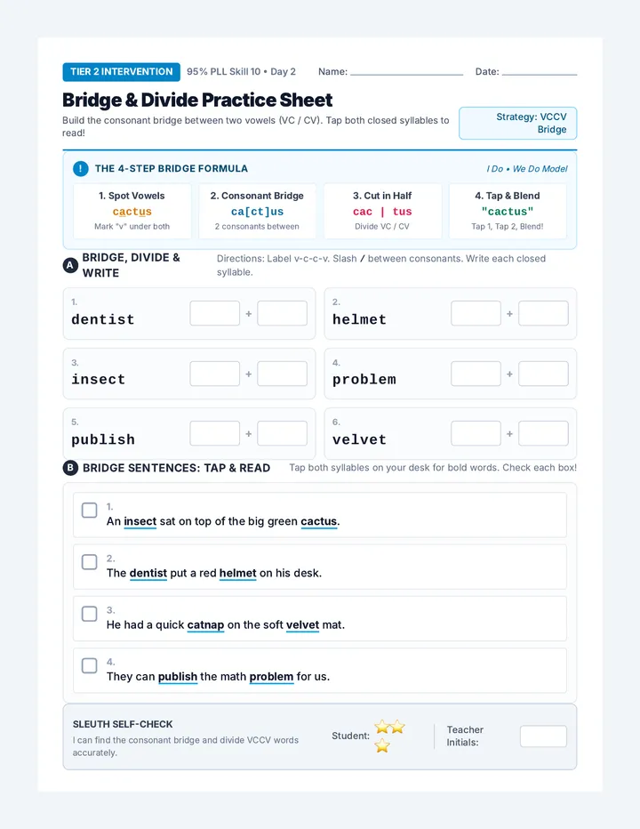 Bridge Divide Practice Worksheet