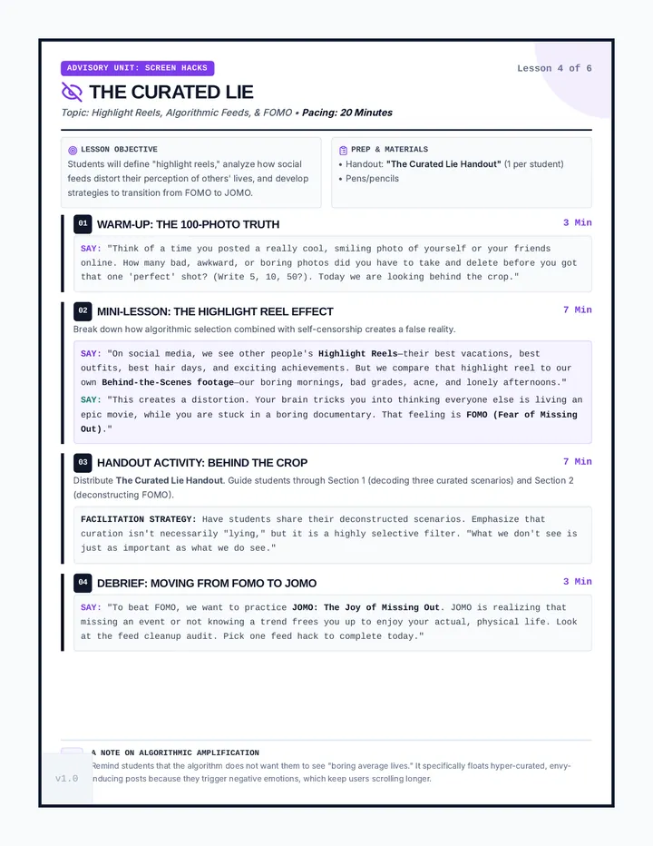 The Curated Lie Teacher Guide
