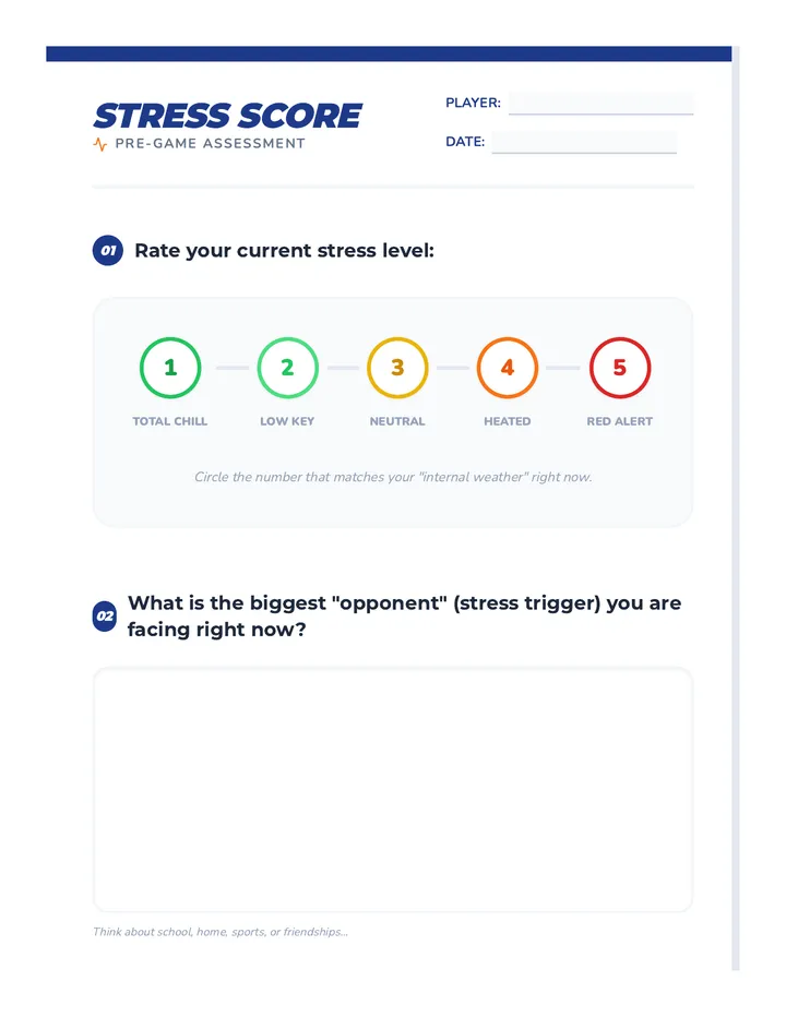 Stress Score Worksheet
