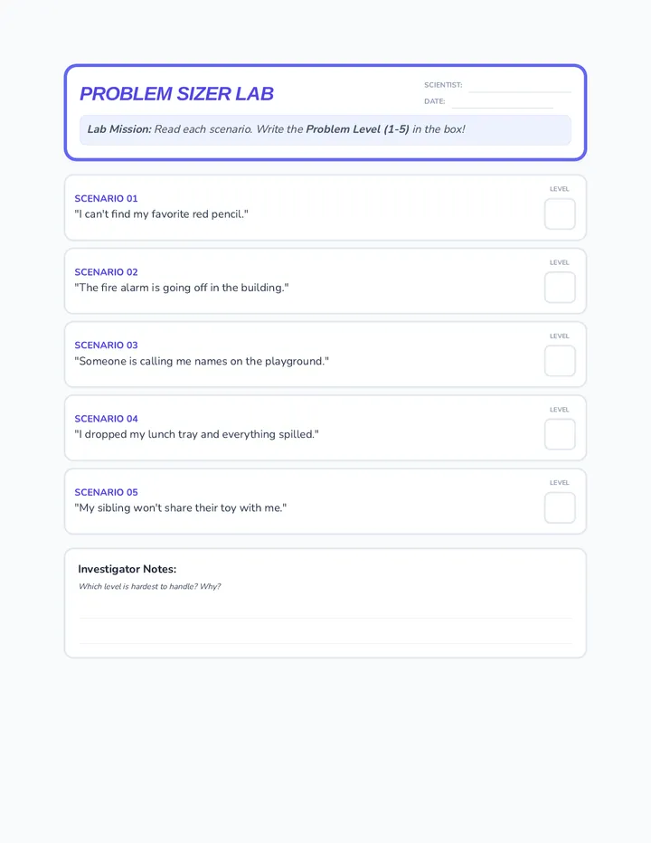 Problem Sizer Worksheet