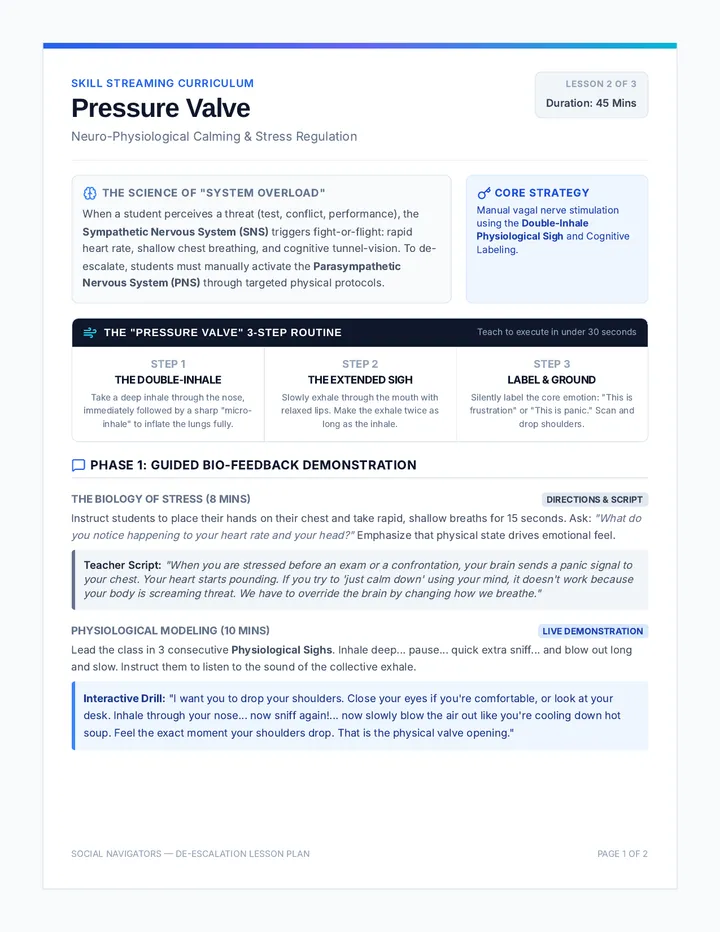 Pressure Valve Teacher Guide