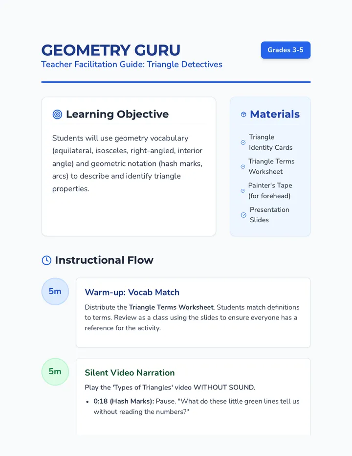 Geometry Guru Teacher Guide