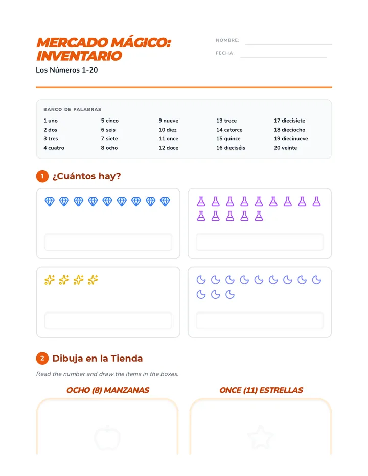 Mercado Magico Worksheet