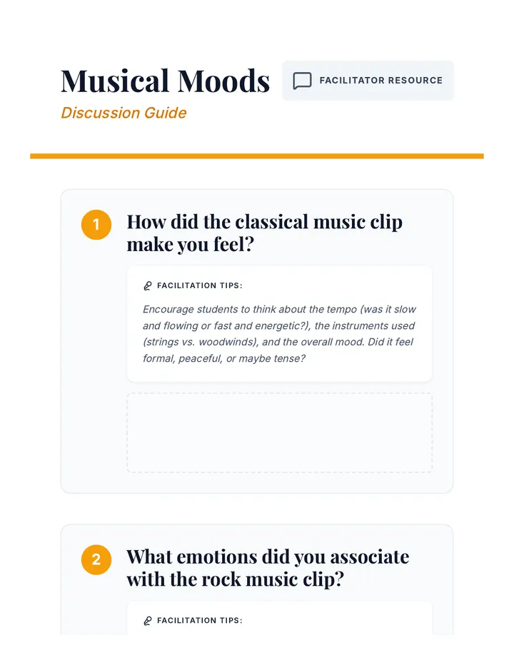 Musical Moods Discussion Guide