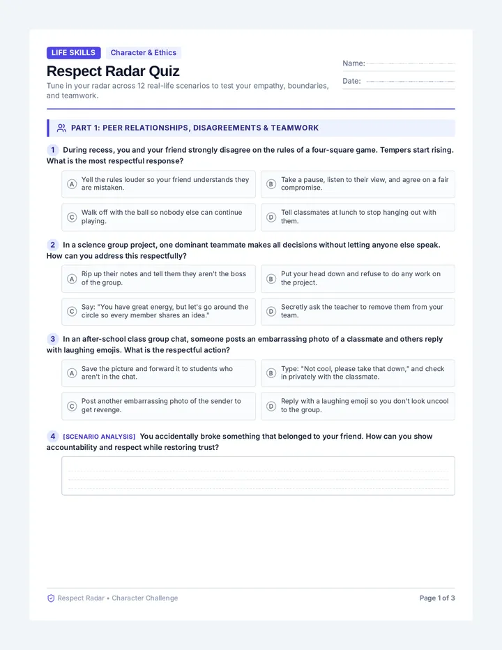 Respect Radar Quiz