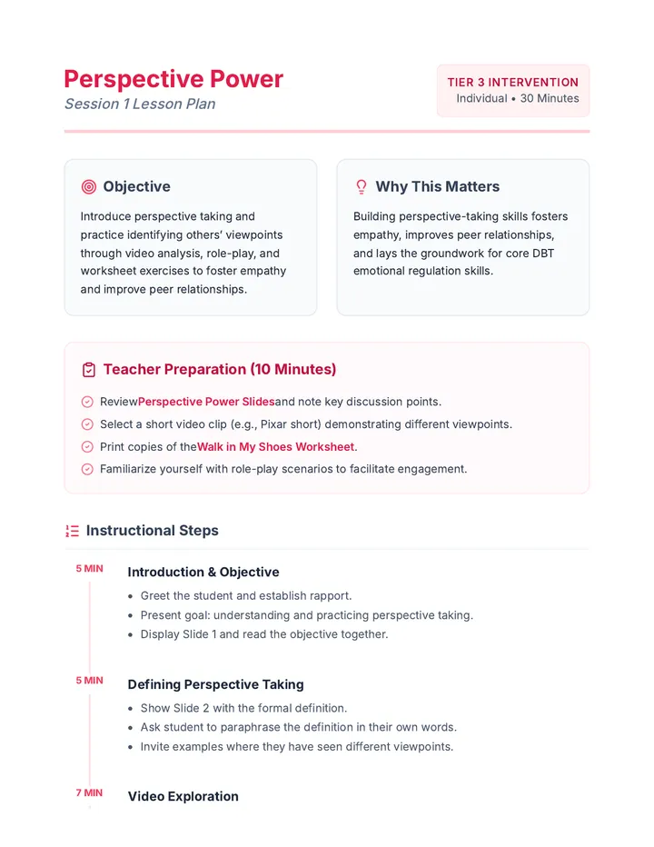Perspective Power Lesson Plan