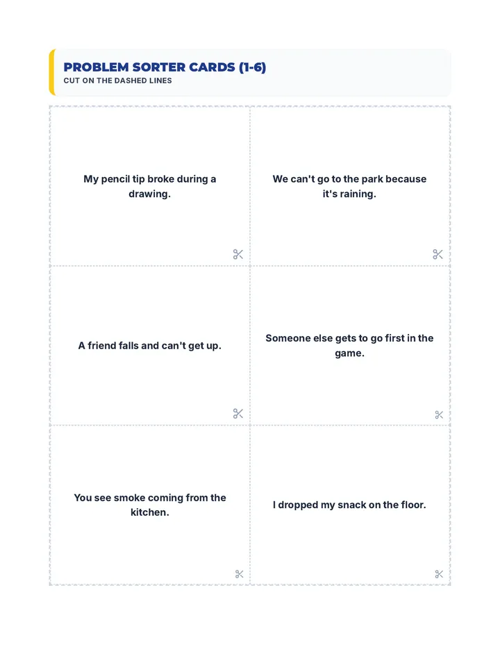 Problem Sorter Activity Cards
