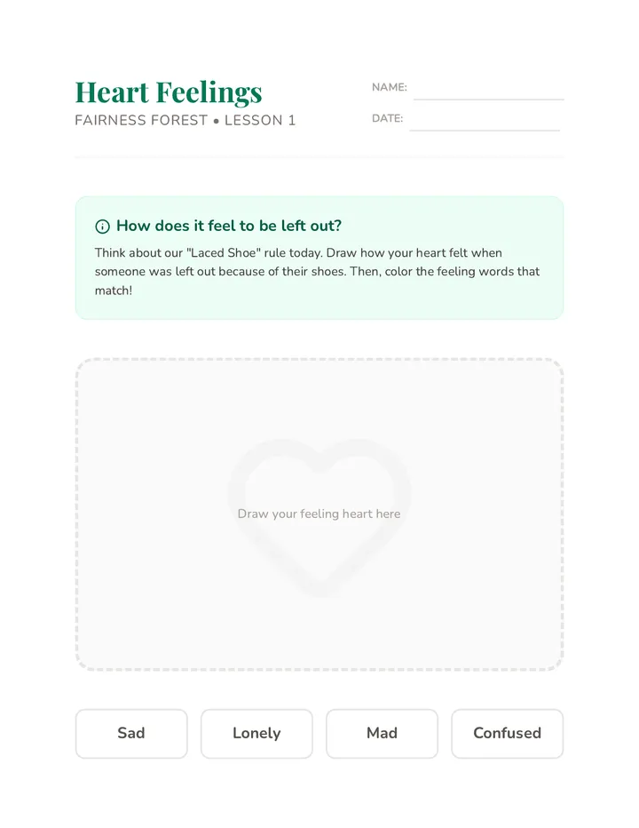 Heart Feelings Worksheet
