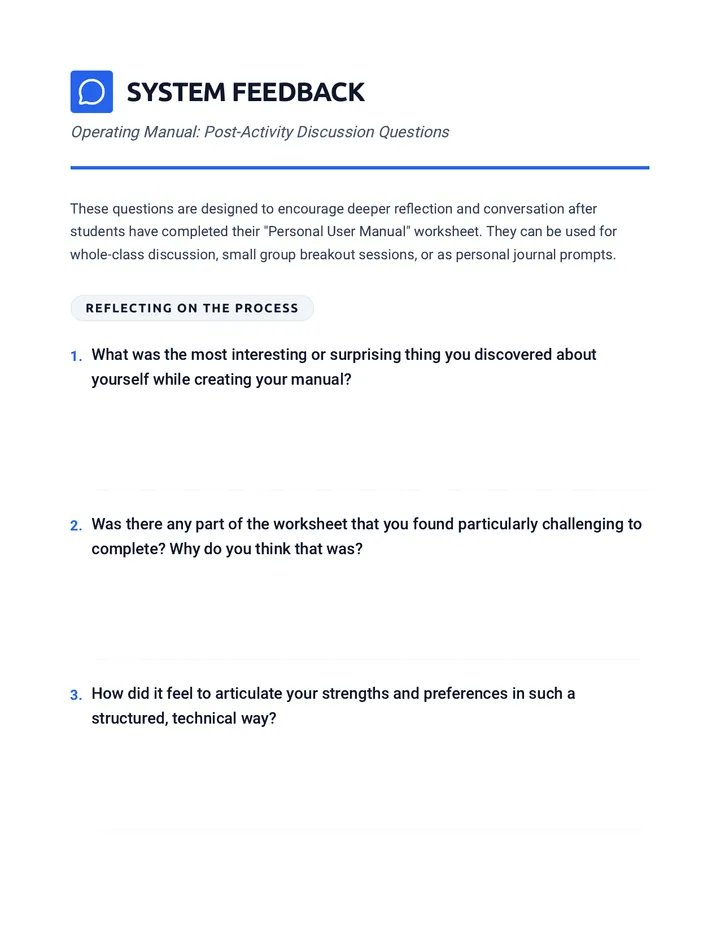 Manual Discussion Questions