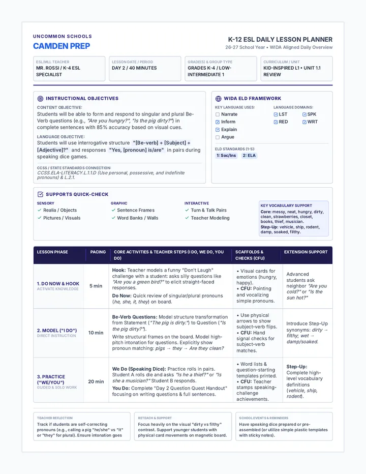 Day 2 Camden Matrix Planner