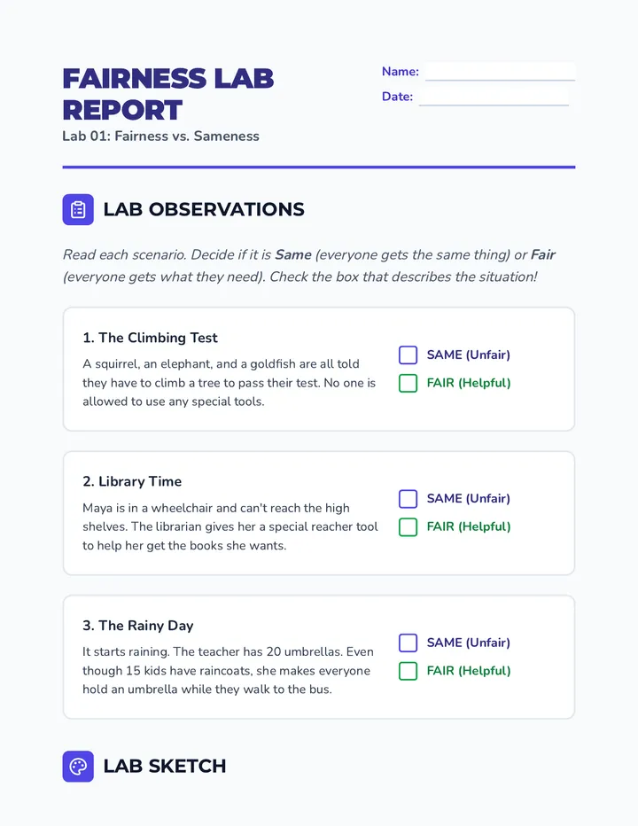 Fairness Lab Worksheet