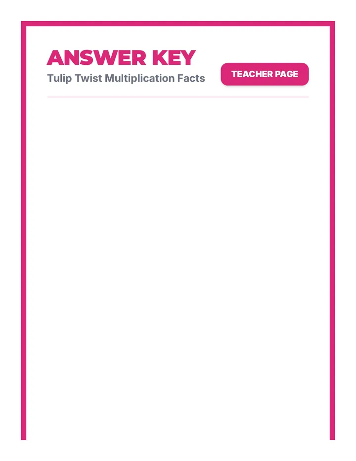 Tulip Twist Answer Key