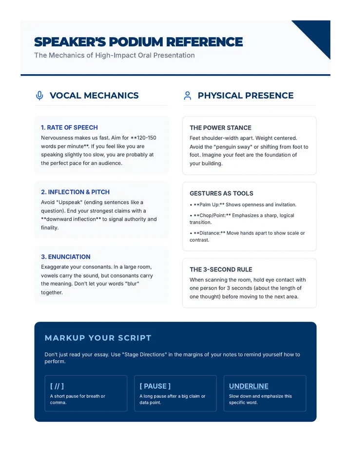 Speaker Podium Checklist