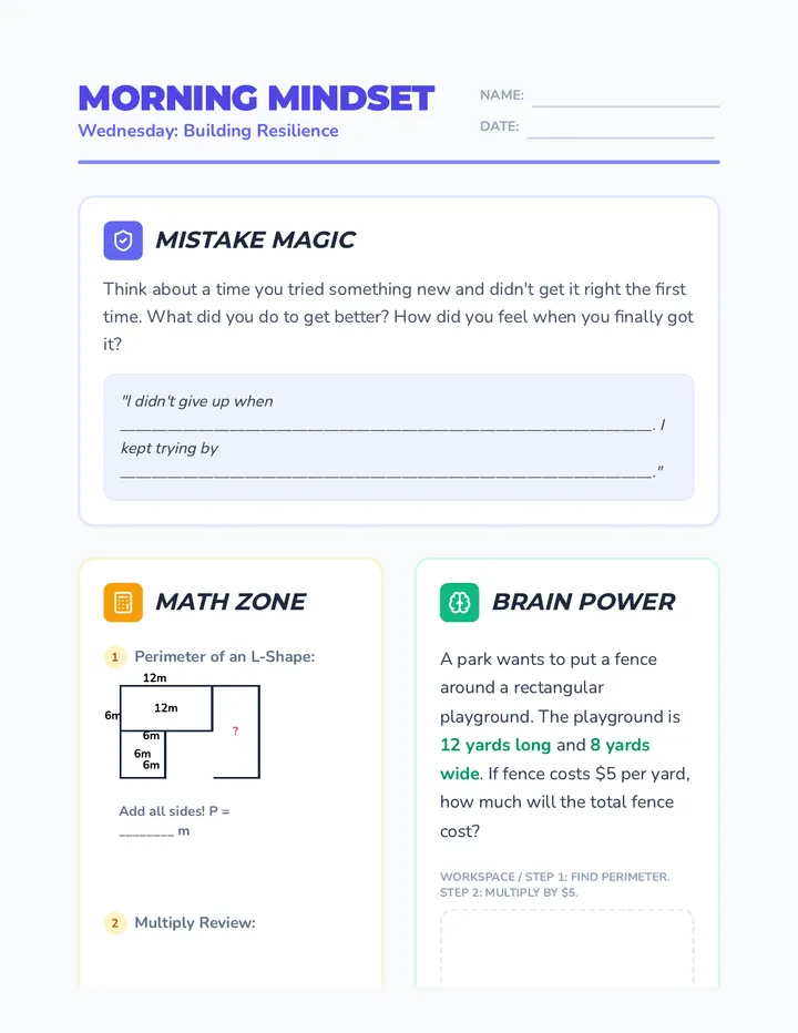 Wednesday Month 3 Week 2 Worksheet