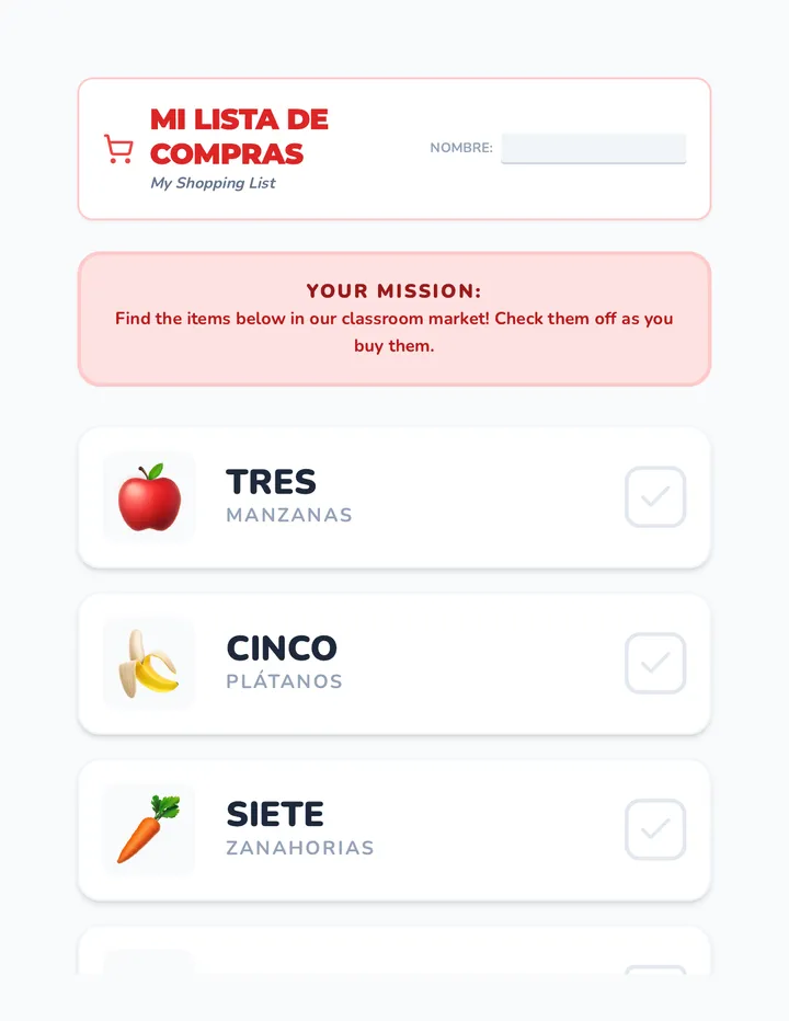Market Shopping List 5