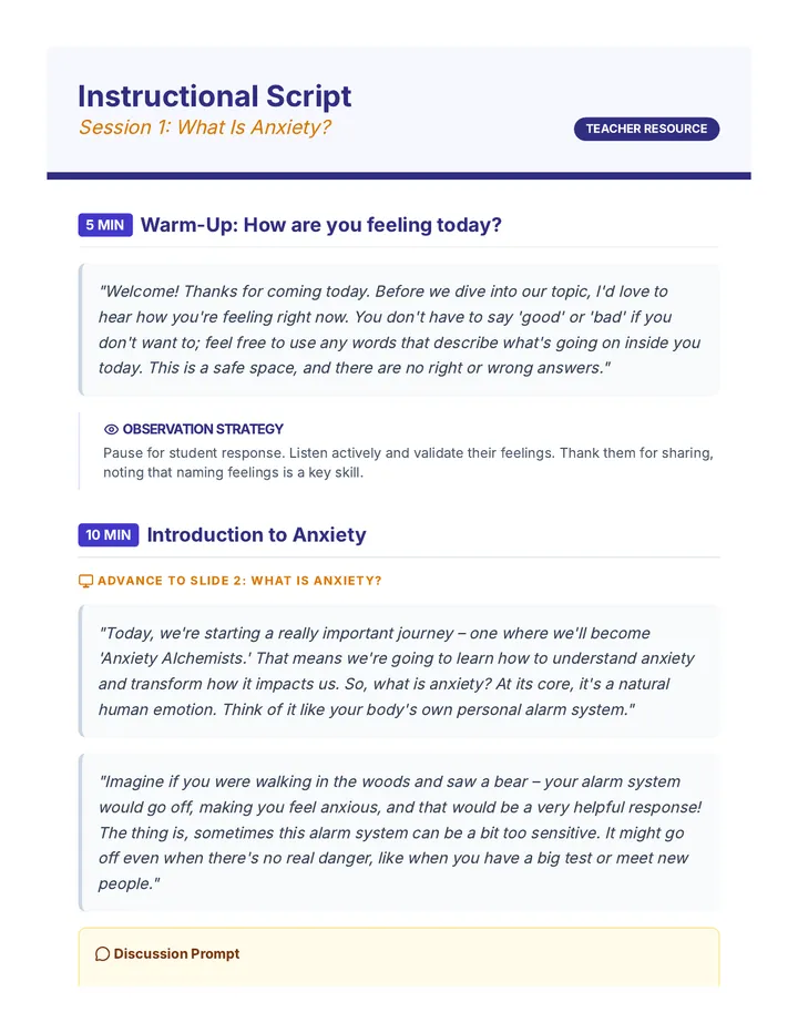 Understanding Anxiety Script