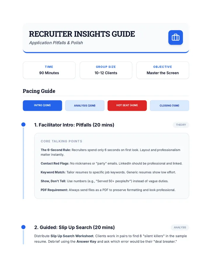 Recruiter Insights Teacher Guide