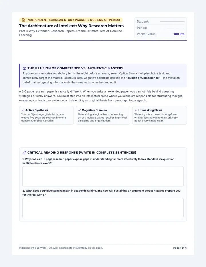 Research Mastery Packet