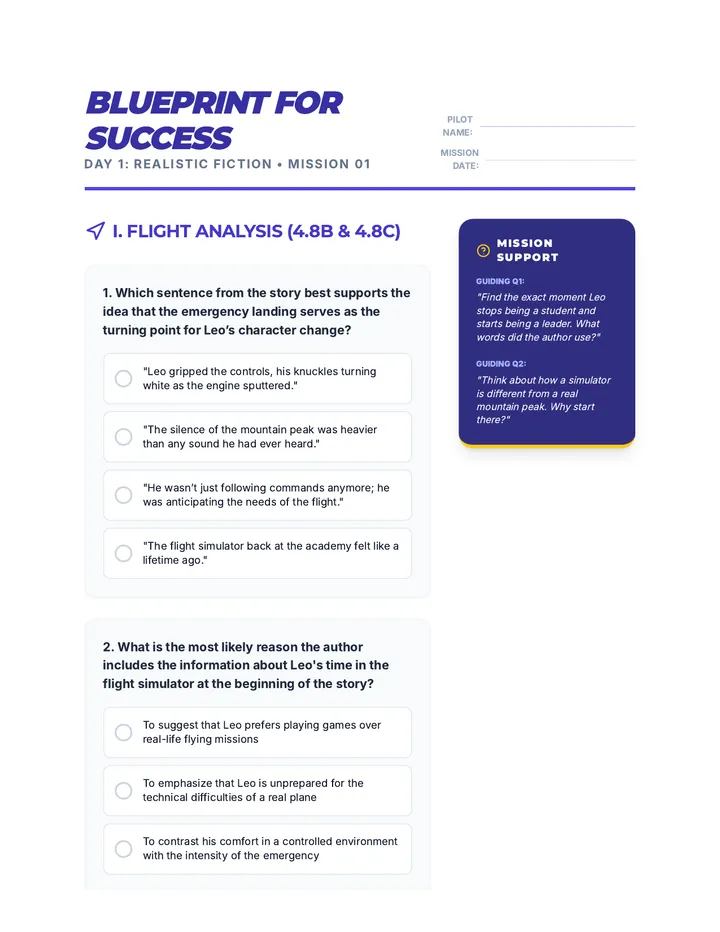 Blueprint Success Worksheet