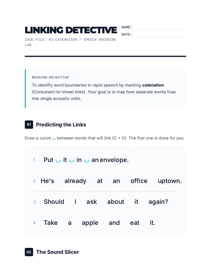 Linking Detective Worksheet