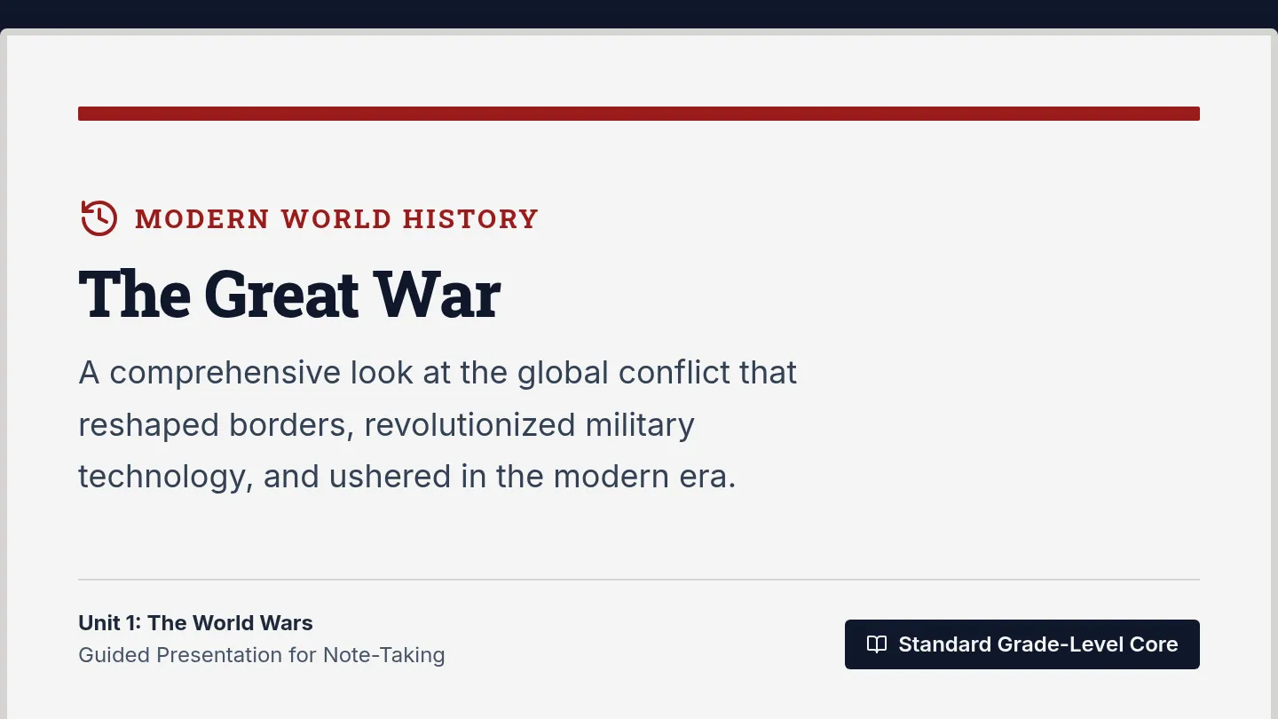 Great War Slides