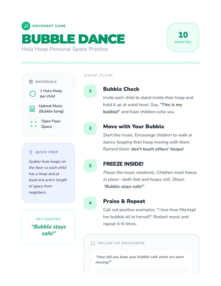 Bubble Buddies Movement Game