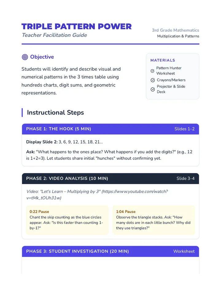 Triple Power Teacher Guide
