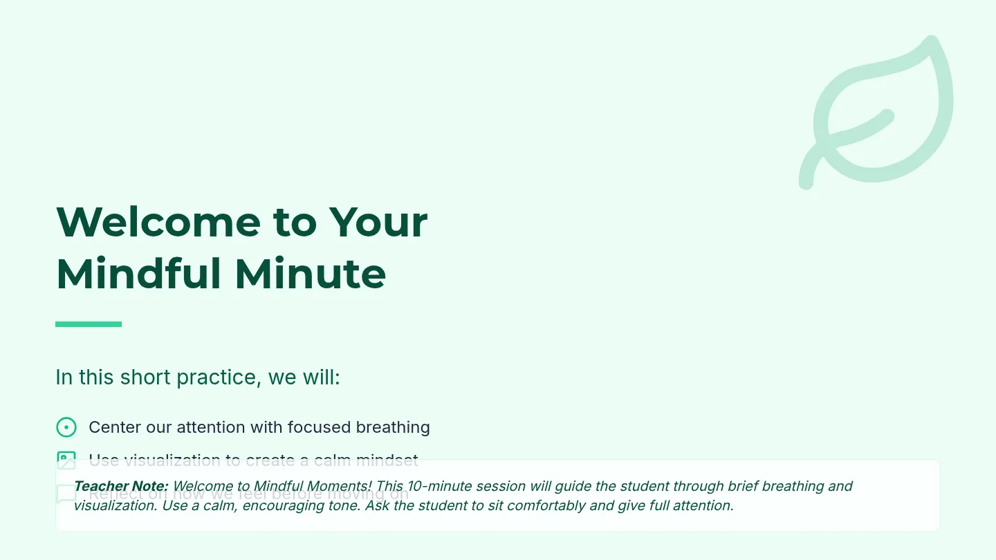 Mindfulness Minute Slides