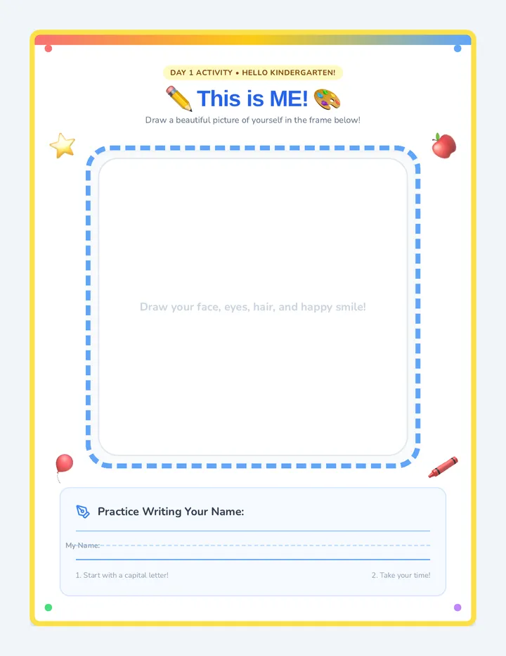 Self Portrait Showcase Worksheet