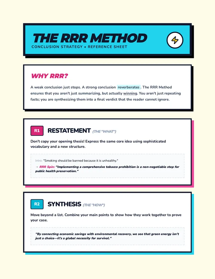 The RRR Method Reference Sheet