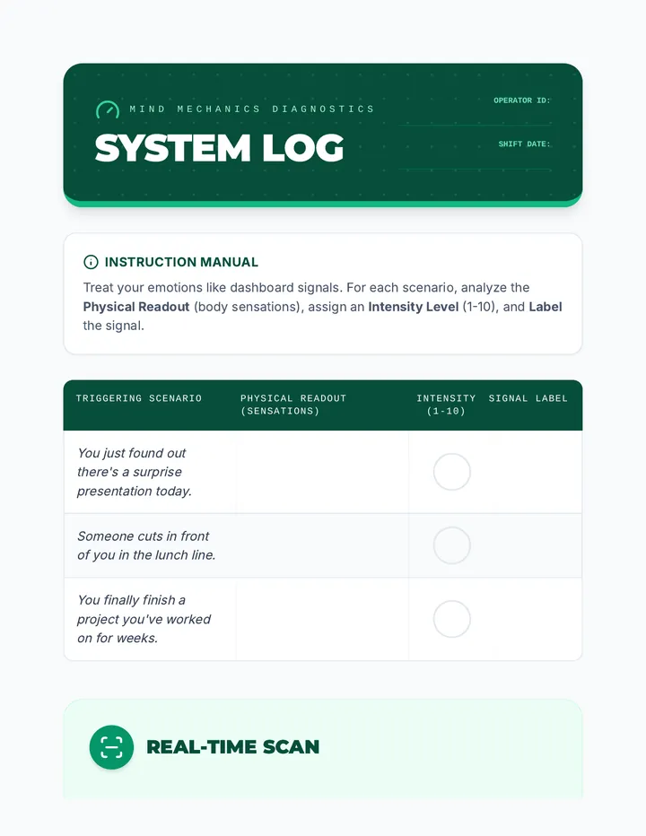 Diagnostic Log Sheet
