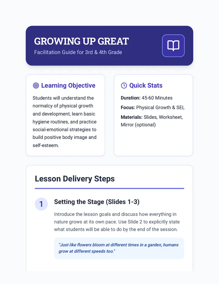Growing Up Teacher Guide