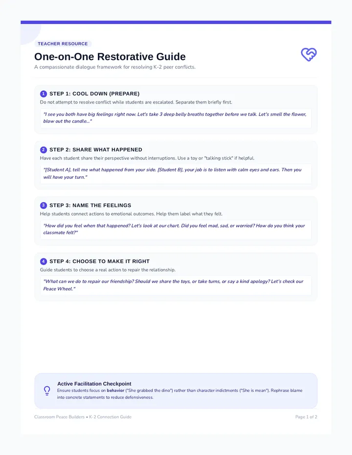 Little Peacebuilders Connection Guide
