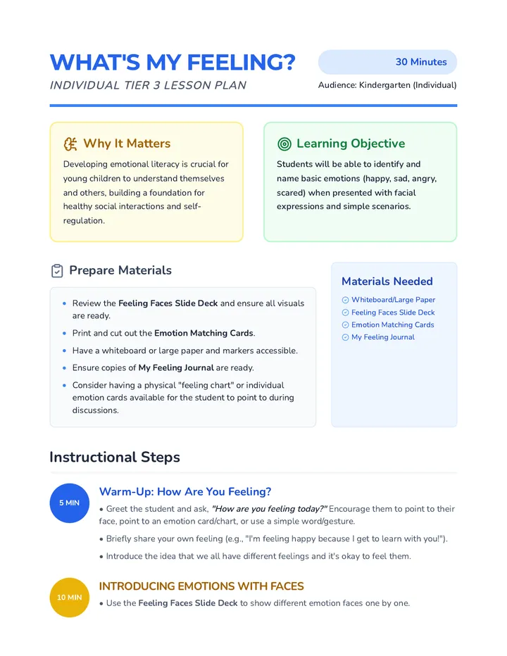 Feeling Explorer Teacher Guide