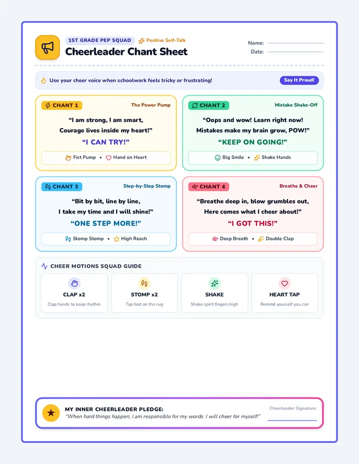 Cheerleader Chant Sheet