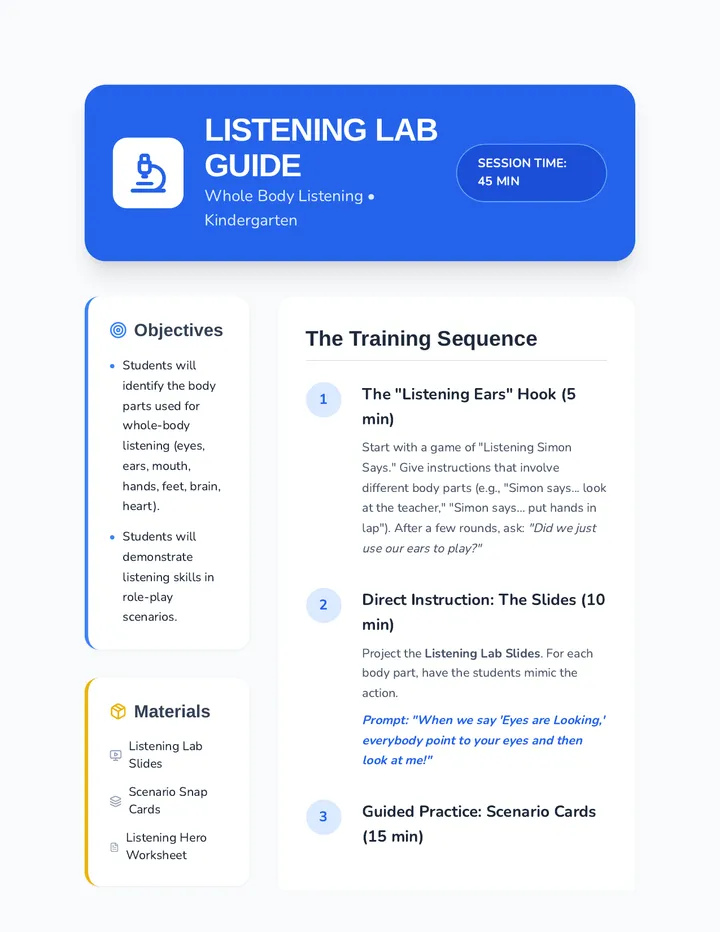 Listening Lab Teacher Guide