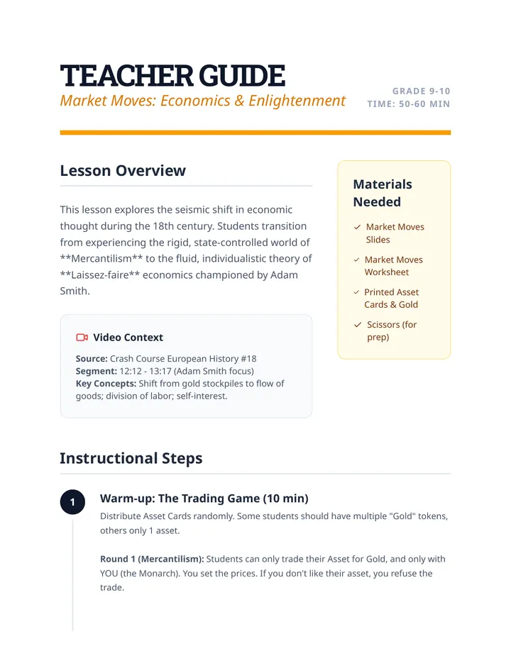 Market Moves Teacher Guide