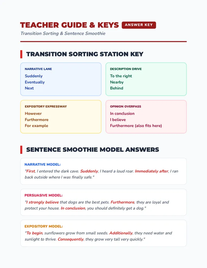 Expanded Lesson Answer Keys Detailed