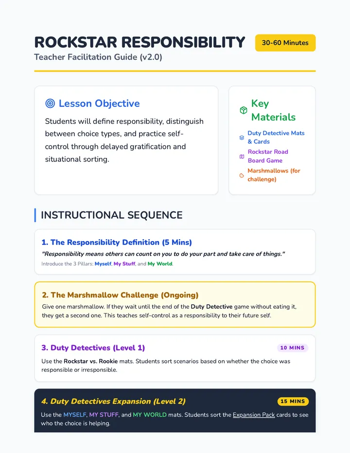Rockstar Responsibility Teacher Guide